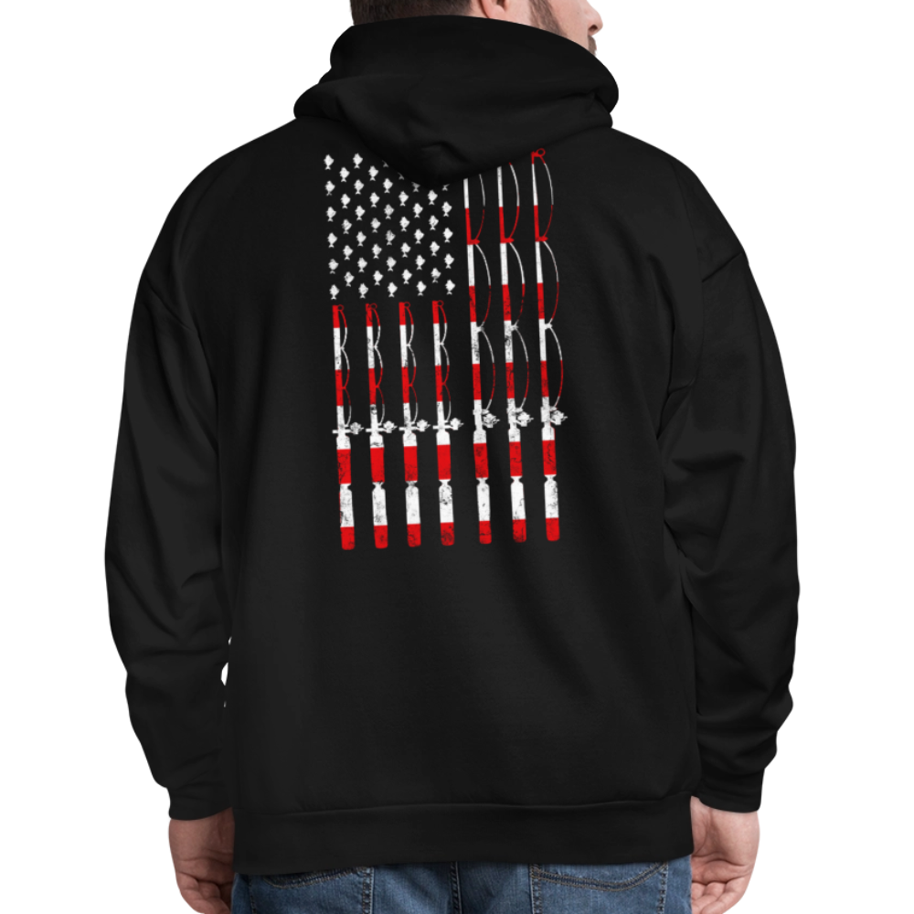 Patriotic Fishing Gift For Fishermen Hoodie - black