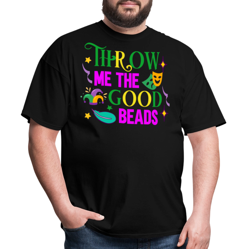 Throw Me The Beads Mardi Gras Unisex T-Shirt - black