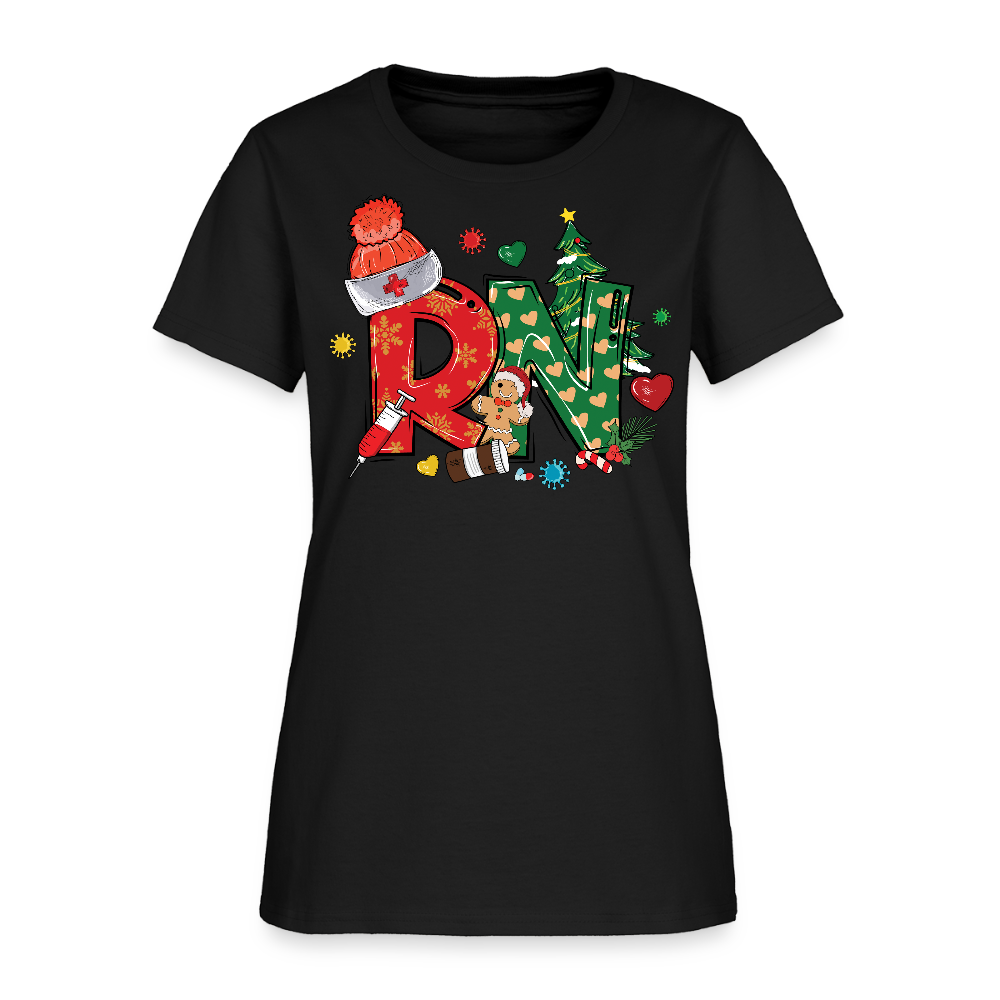 RN Christmas Gift For Nurses T-Shirt - black