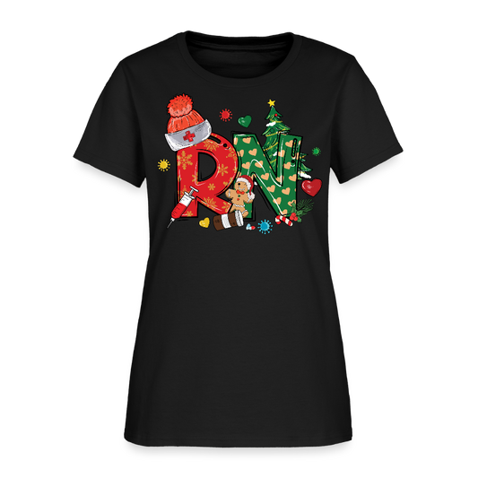 RN Christmas Gift For Nurses T-Shirt - black