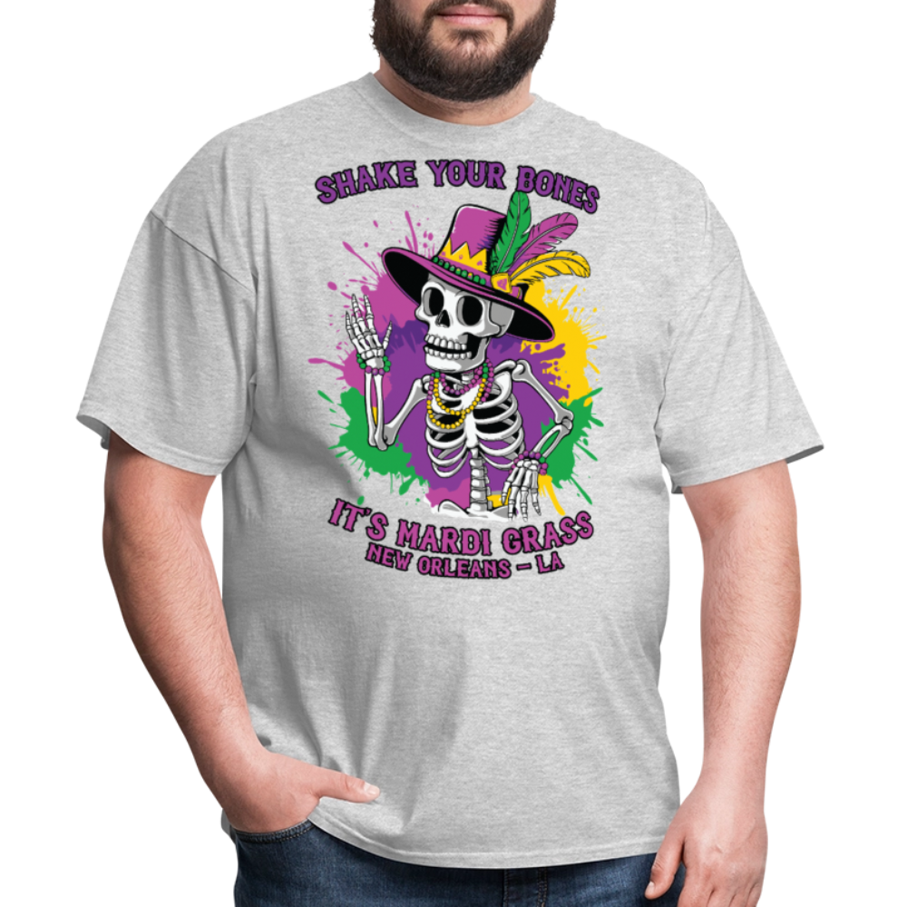 Shake Your Bones Festive Mardi Gras Unisex T-shirt - heather gray