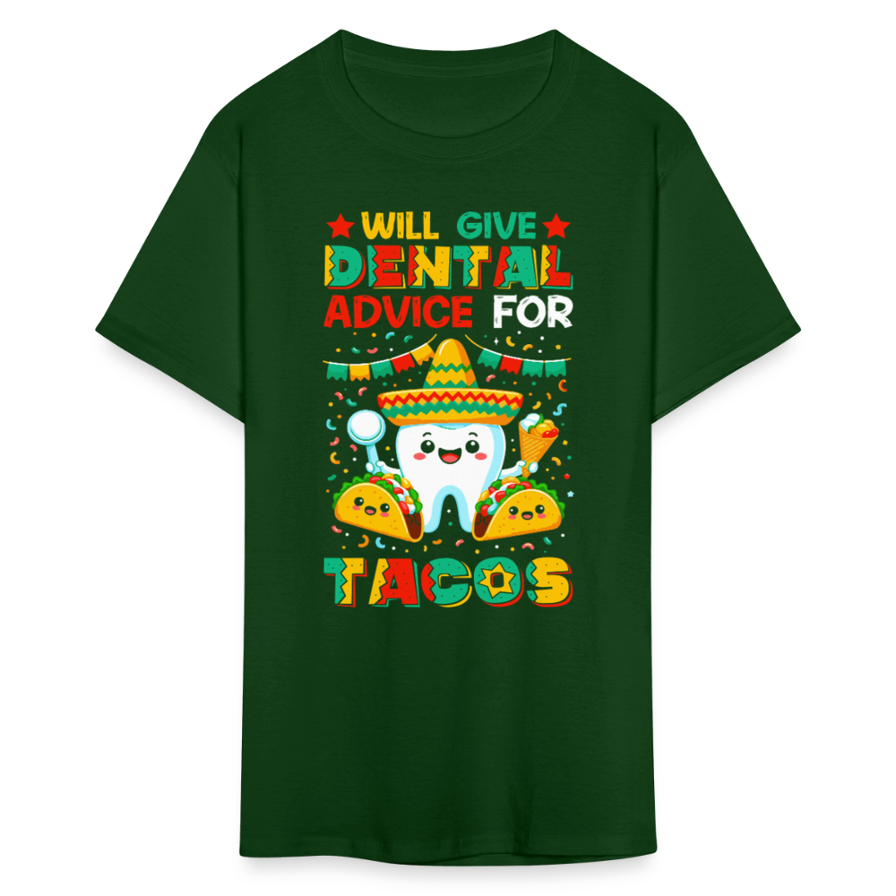 Funny Dentist Tee For Taco Lovers Dentist Humor T-shirt - forest green