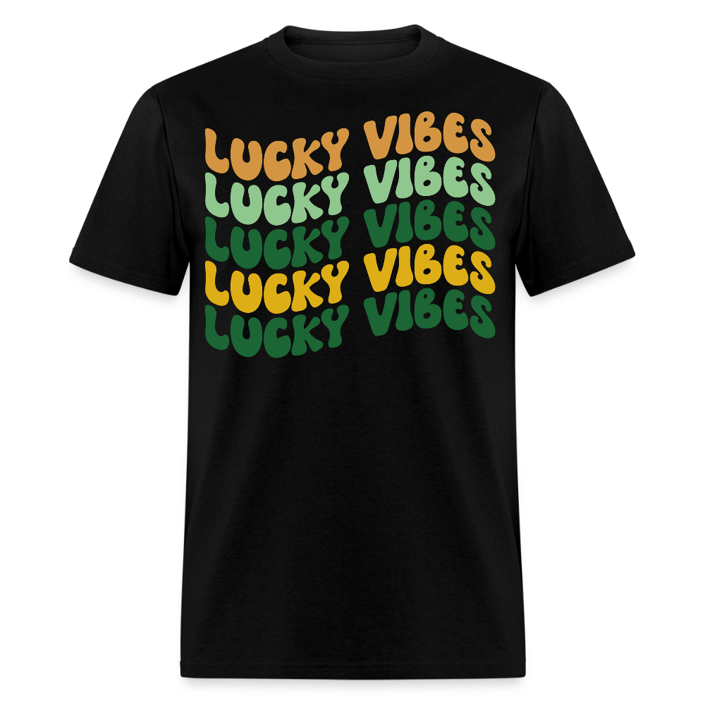 St Patrick's Day Lucky Vibes T-shirt - black