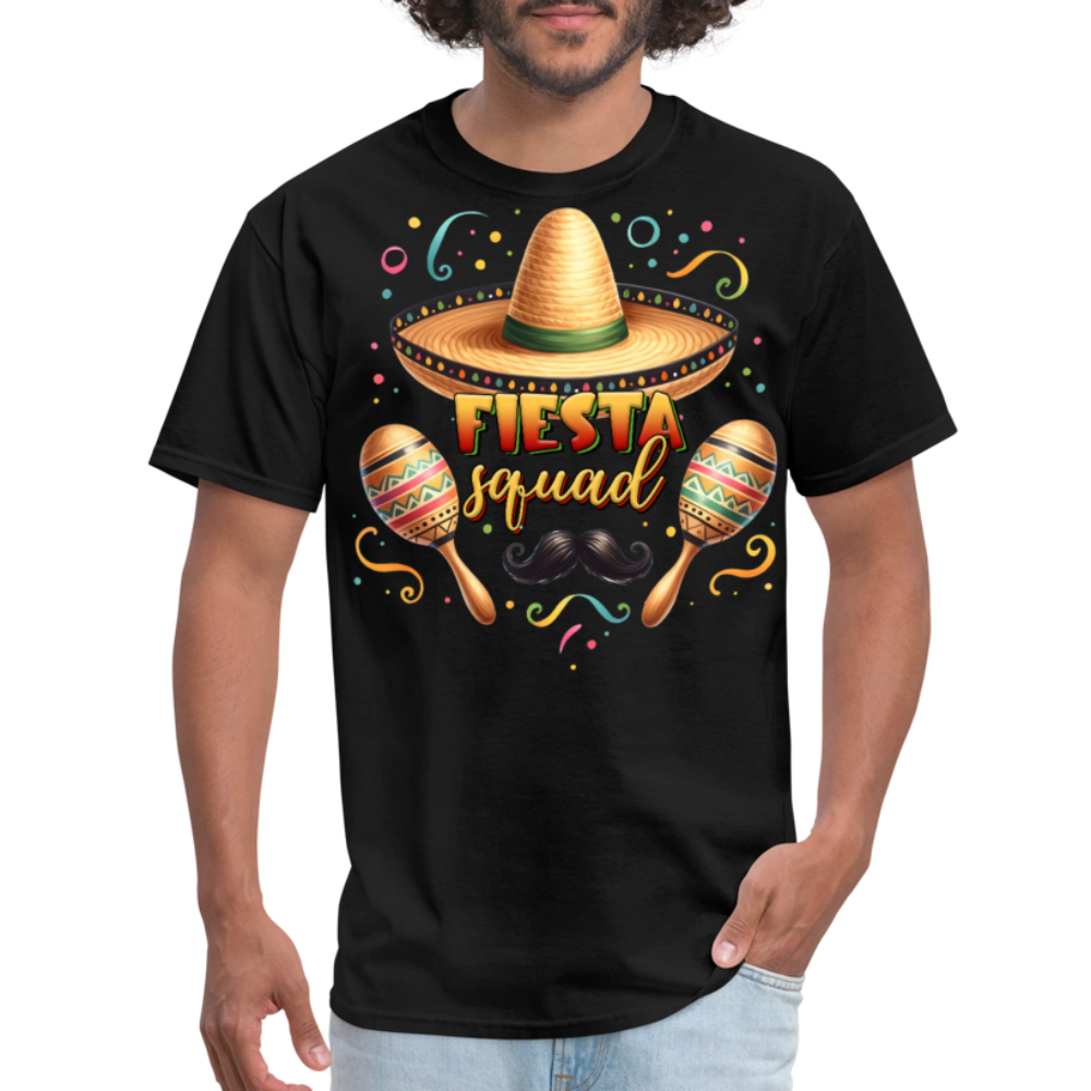 Sombrero And Maracas Party Tee Funny Cinco de Mayo Squad T-shirt - black