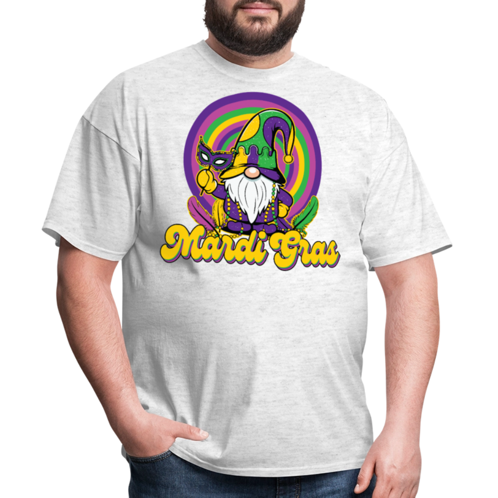 Fat Tuesday Parade Tee Mardi Gras Gnome T-shirt - light heather gray