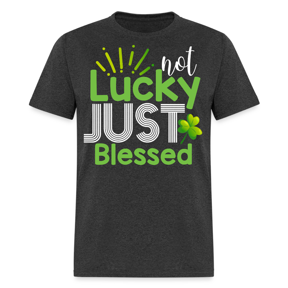 Not Lucky Just Blessed St Patrick’s Day Christian T-shirt - heather black