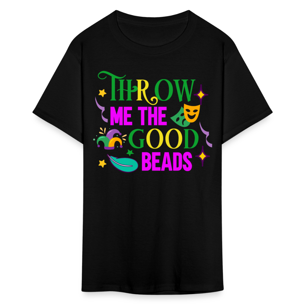 Throw Me The Beads Mardi Gras Unisex T-Shirt - black