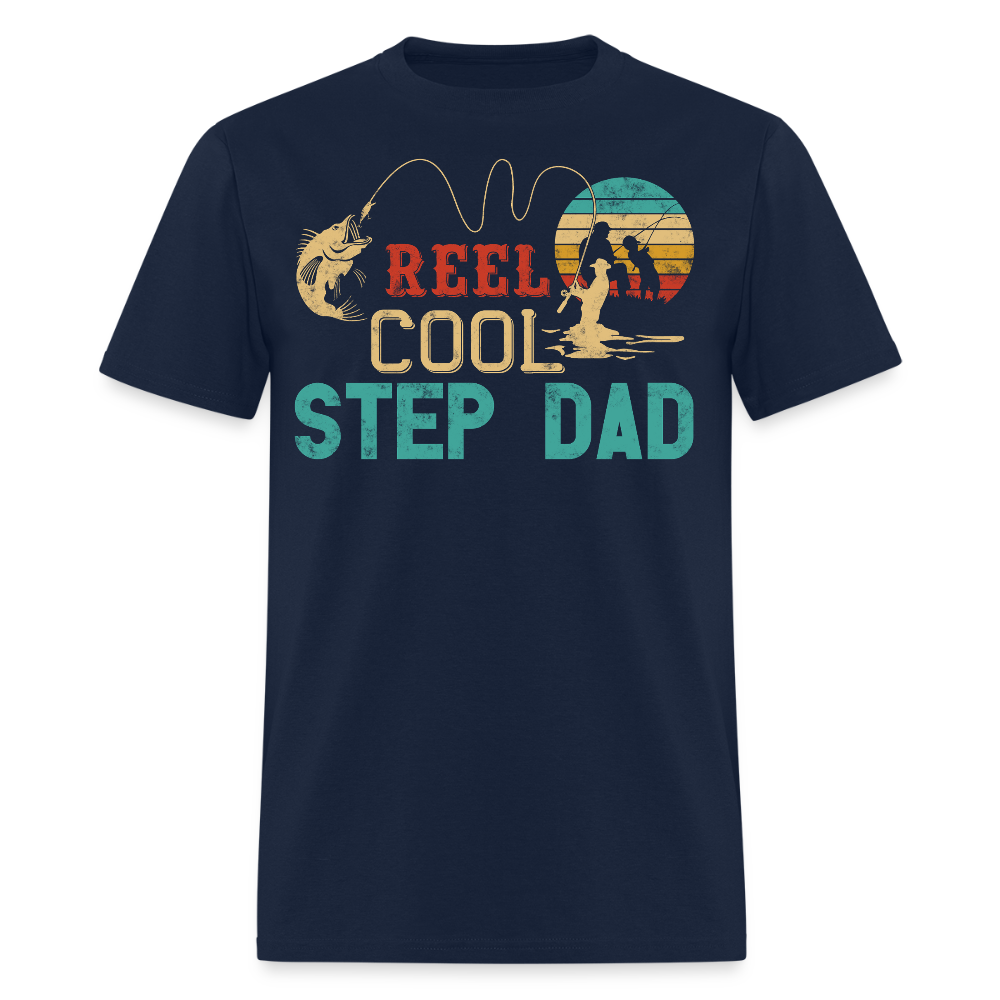 Reel Cool Stepdad Father's Day Fishing T-shirt - navy