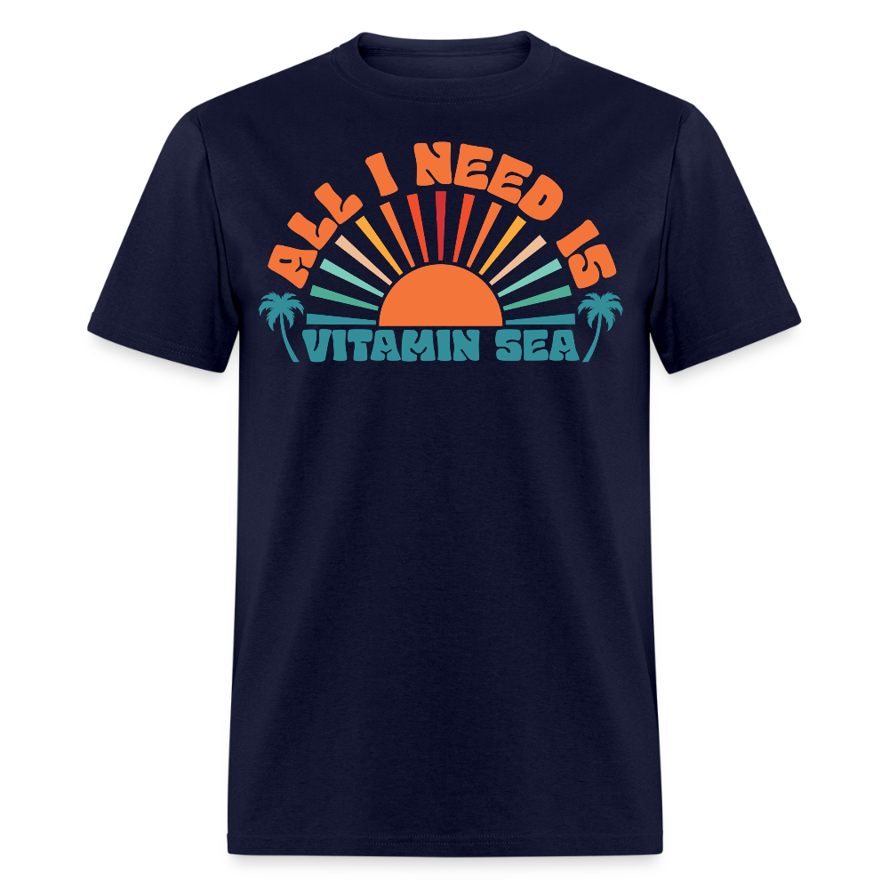 All I Need Is Vitamin Sea Tropical Summer T-shirt - navy