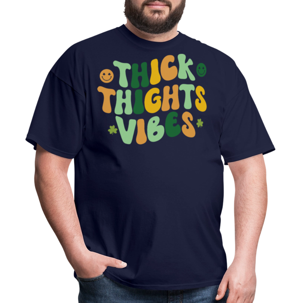 Thick Thighs Save Lives St Patrick's Day T-shirt - navy