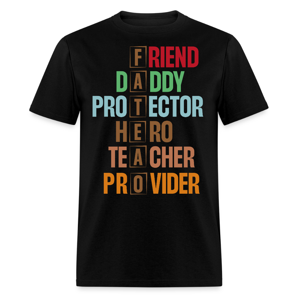 Dad Definition Tee With Meaningful Words T-shirt - black