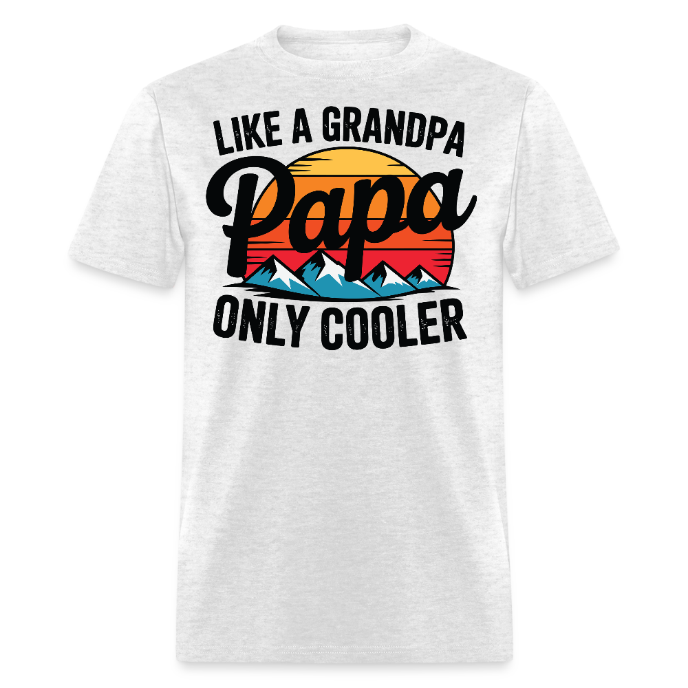 Vintage Sunset Papa Cool Gifts For New Grandpa T-shirt - light heather gray