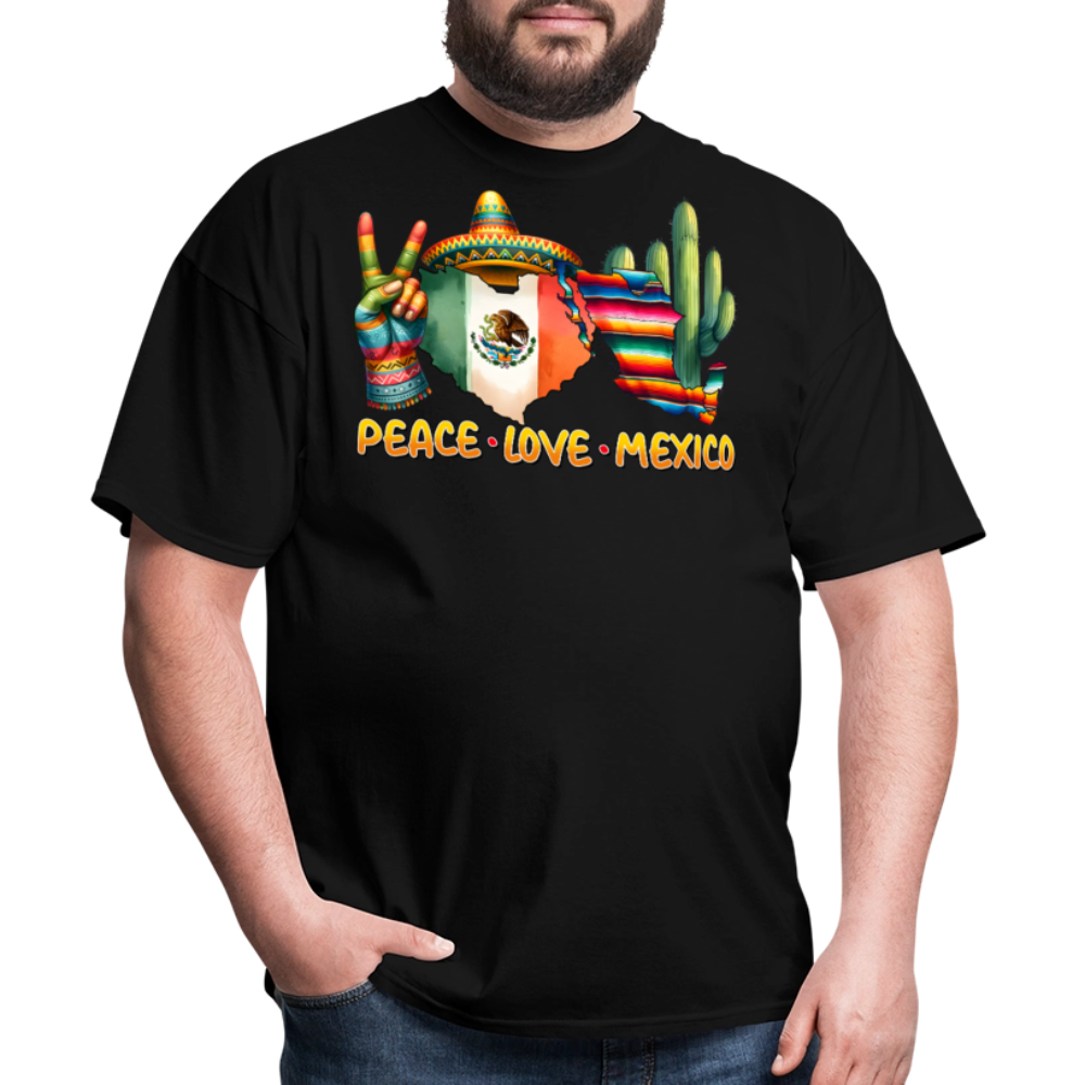 Peace Love Mexico Cultural Tee Mexican Pride T-shirt - black