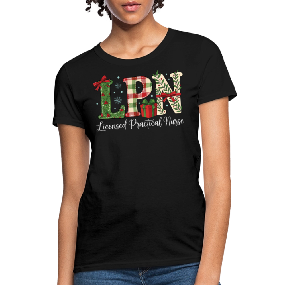 LPN Licensed Practical Nurse Christmas T-Shirt - black