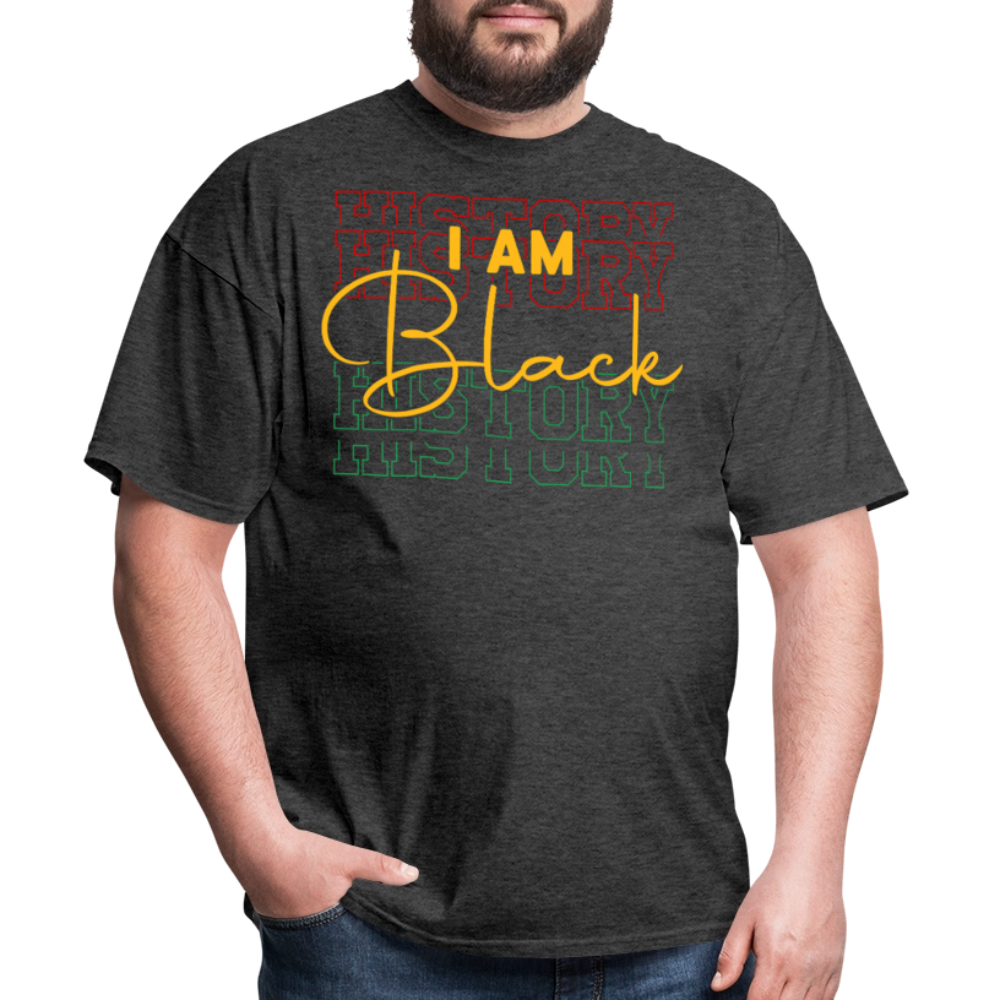 I Am Black History Graphic Tees for Black Empowerment T-shirt - heather black