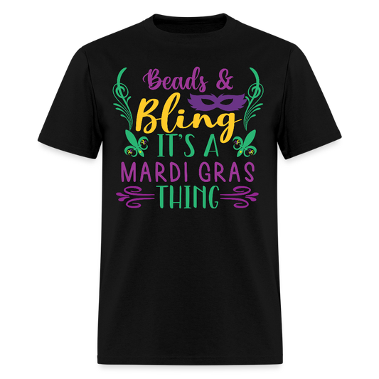 Masquerade Party Beads And Bling Mardi Gras T-Shirt - black
