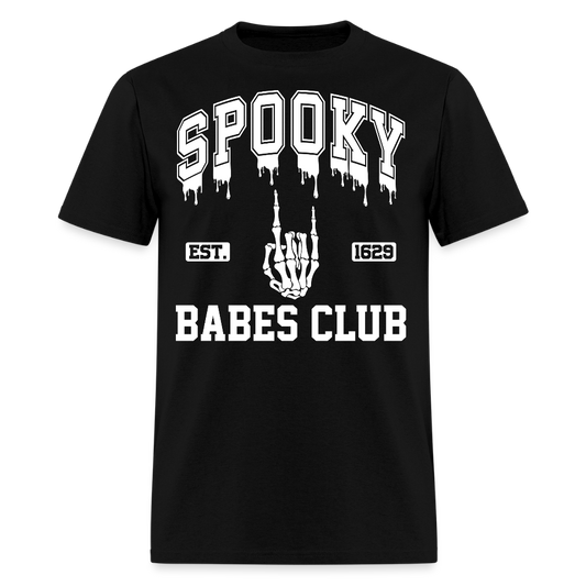 Funny Spooky Babes Club Skeleton Hand T-Shirt - black