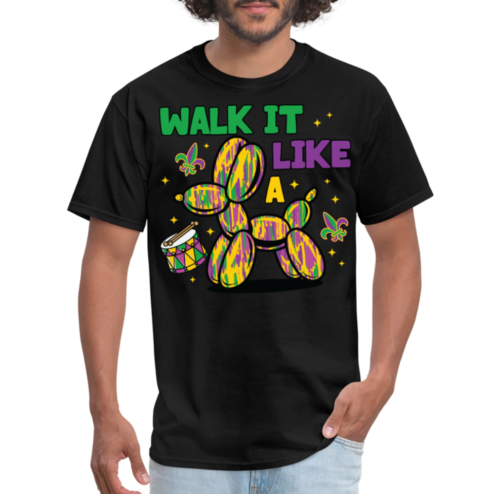 Colorful New Orleans Festival Tee Walk It Like A Mardi Gras T-shirt - black