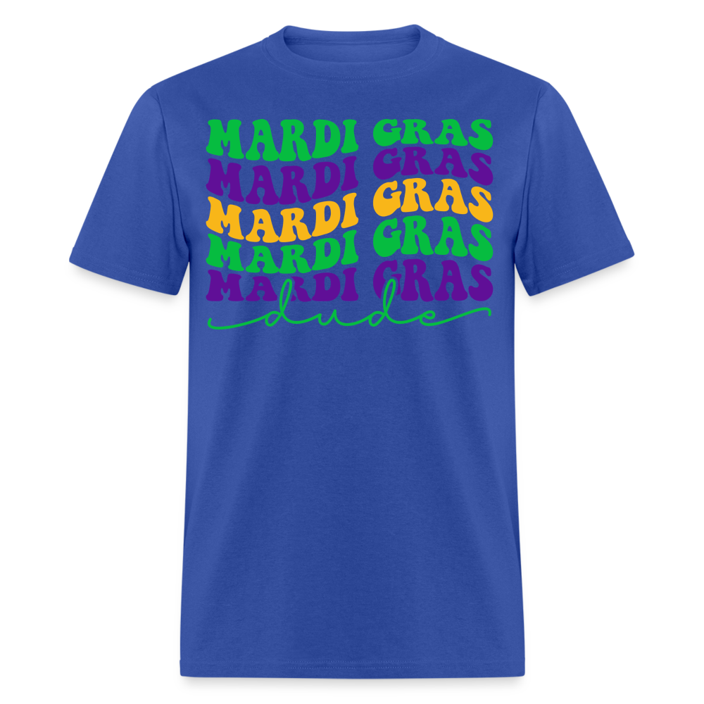 Retro-style Mardi Gras Shirt New Orleans Festival T-shirt - royal blue