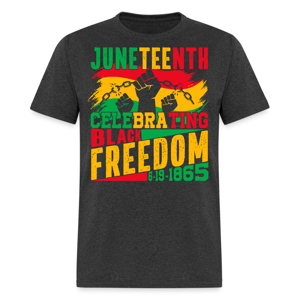 Juneteenth Black Freedom Celebration T-shirt - heather black