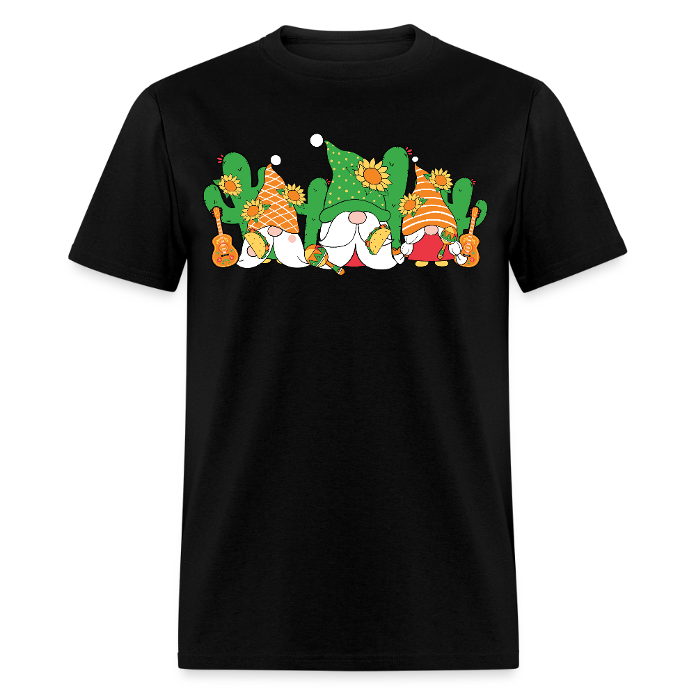 Gnome Lover Gift Ideas Mexican Fiesta Gnome T-shirt - black