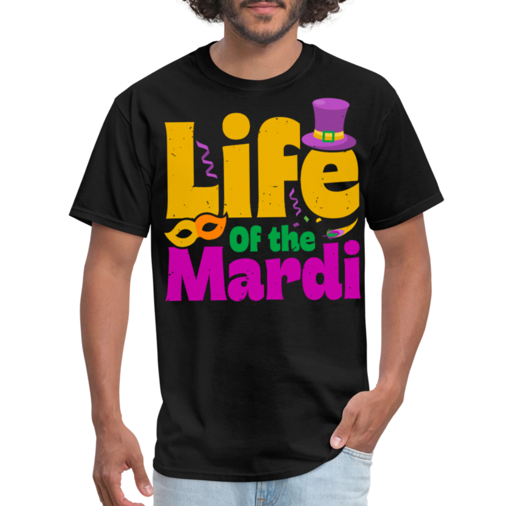 Life Of The Mardi Graphic Tee For Carnival Lovers Fat Tuesday Funny T-shirt - black