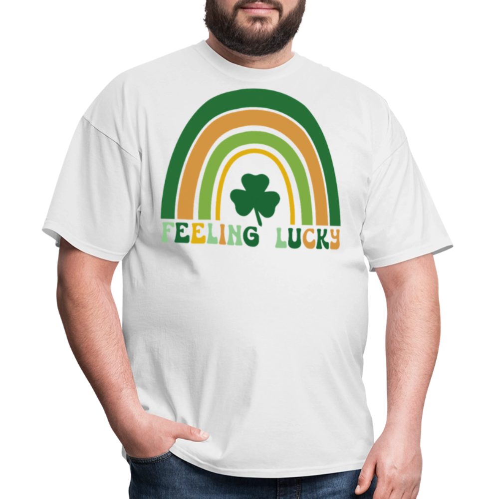 Feeling Lucky Shamrock St Patrick’s Day Rainbow T-shirt - white