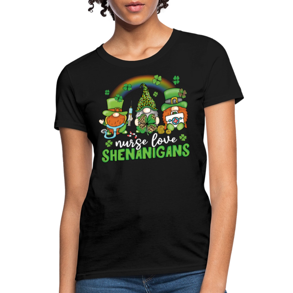 Nurse Love Shenanigans St Patrick’s Day T-Shirt - black
