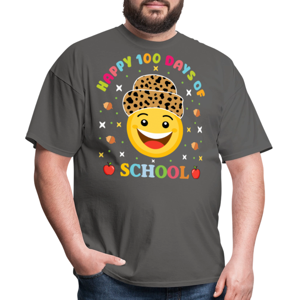 Leopard Print 100 Days Of School Shirt For Teachers Unisex T-Shirt - charcoal