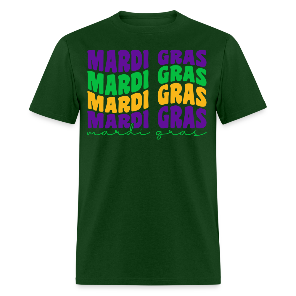 Carnival-themed Shirt for Mardi Gras lovers Colorful festival Graphic T-shirt - forest green