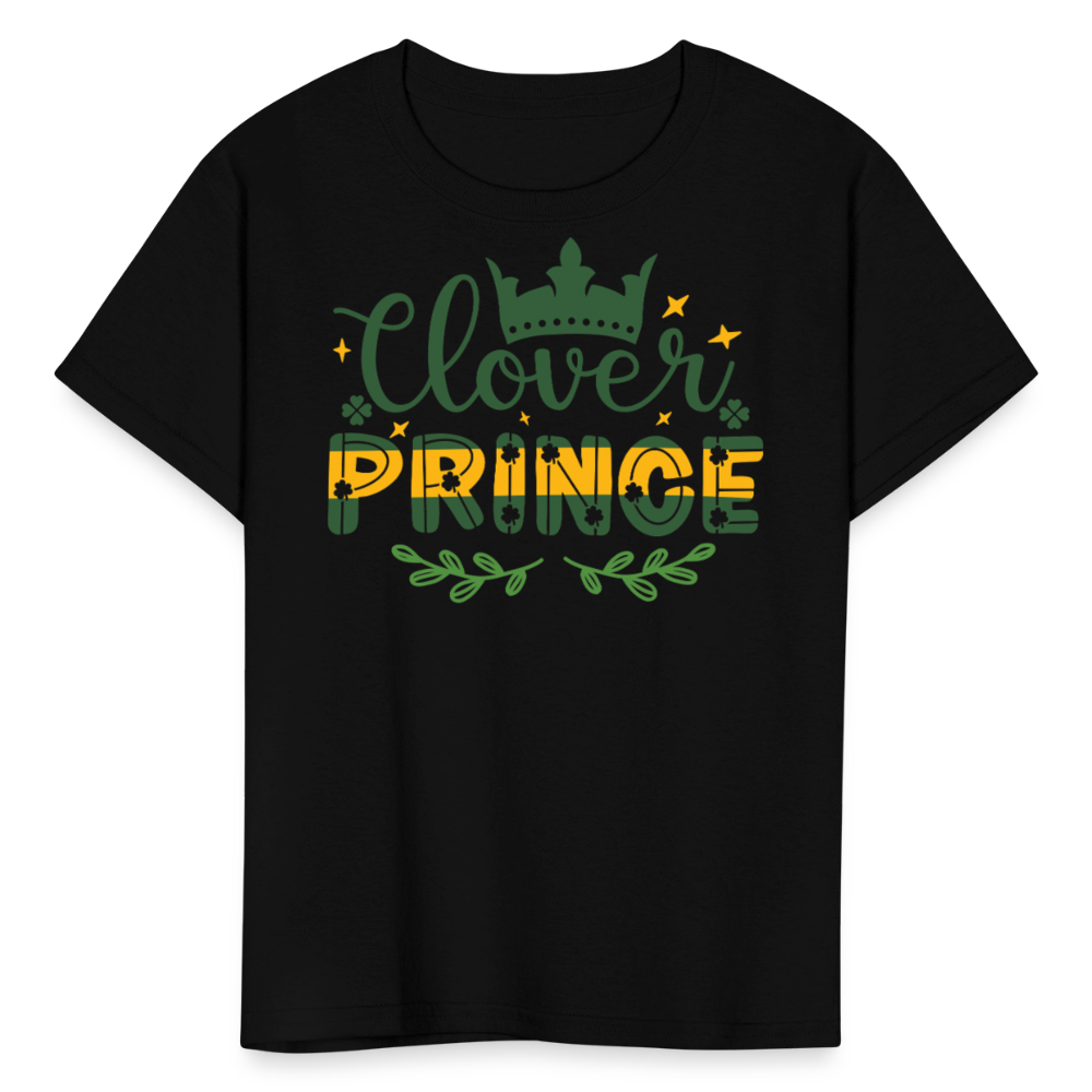 Clover Prince St Patrick’s Day Kids T-shirt - black