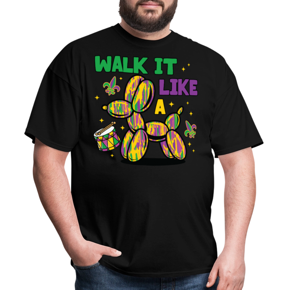 Colorful New Orleans Festival Tee Walk It Like A Mardi Gras T-shirt - black