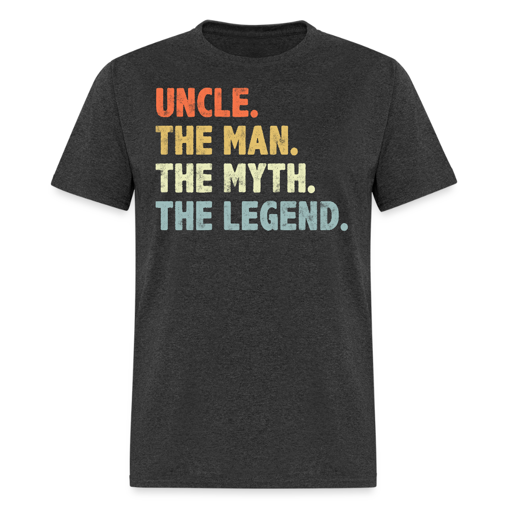 Retro Uncle The Man The Myth The Legend T-shirt - heather black
