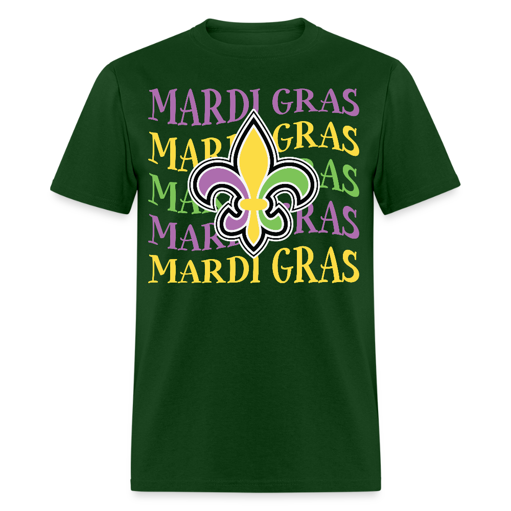 New Orleans Fleur-de-lis Festival Mardi Gras T-shirt - forest green