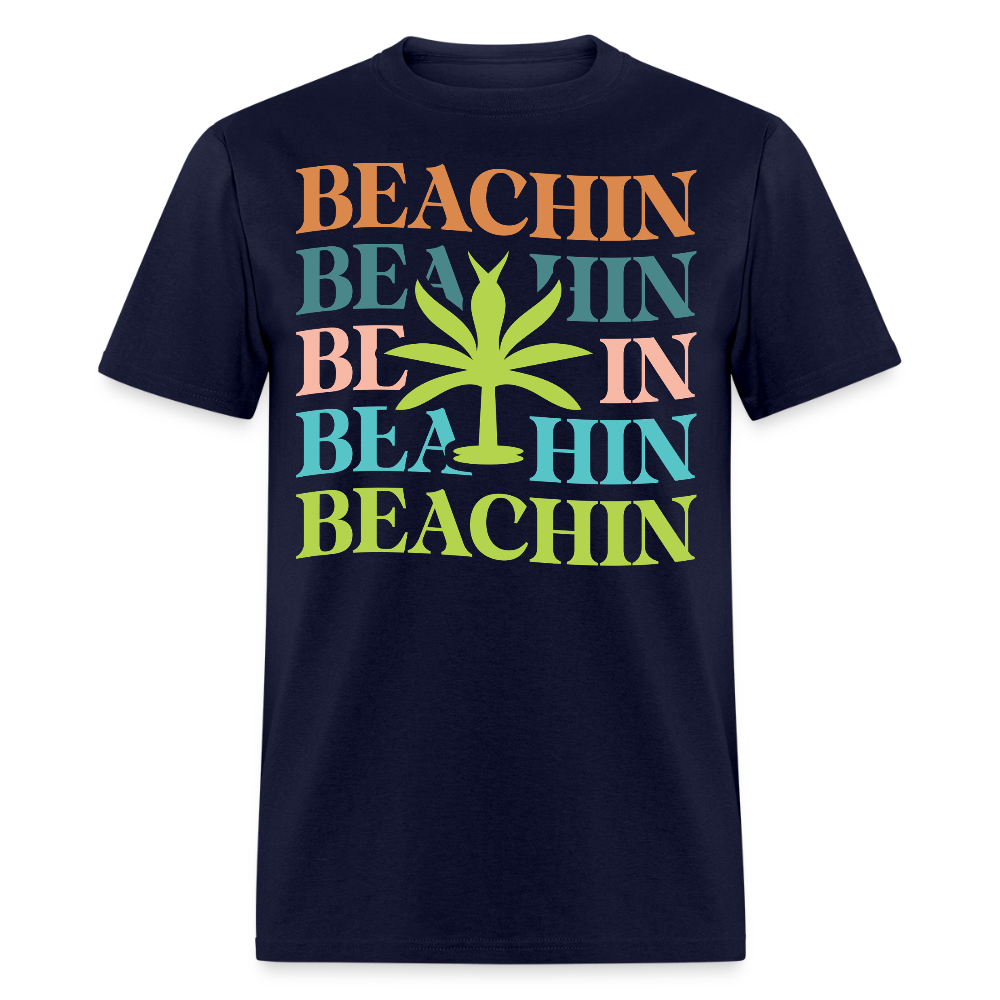 Tropical Beach Vibe Funny Beach T-shirt - navy