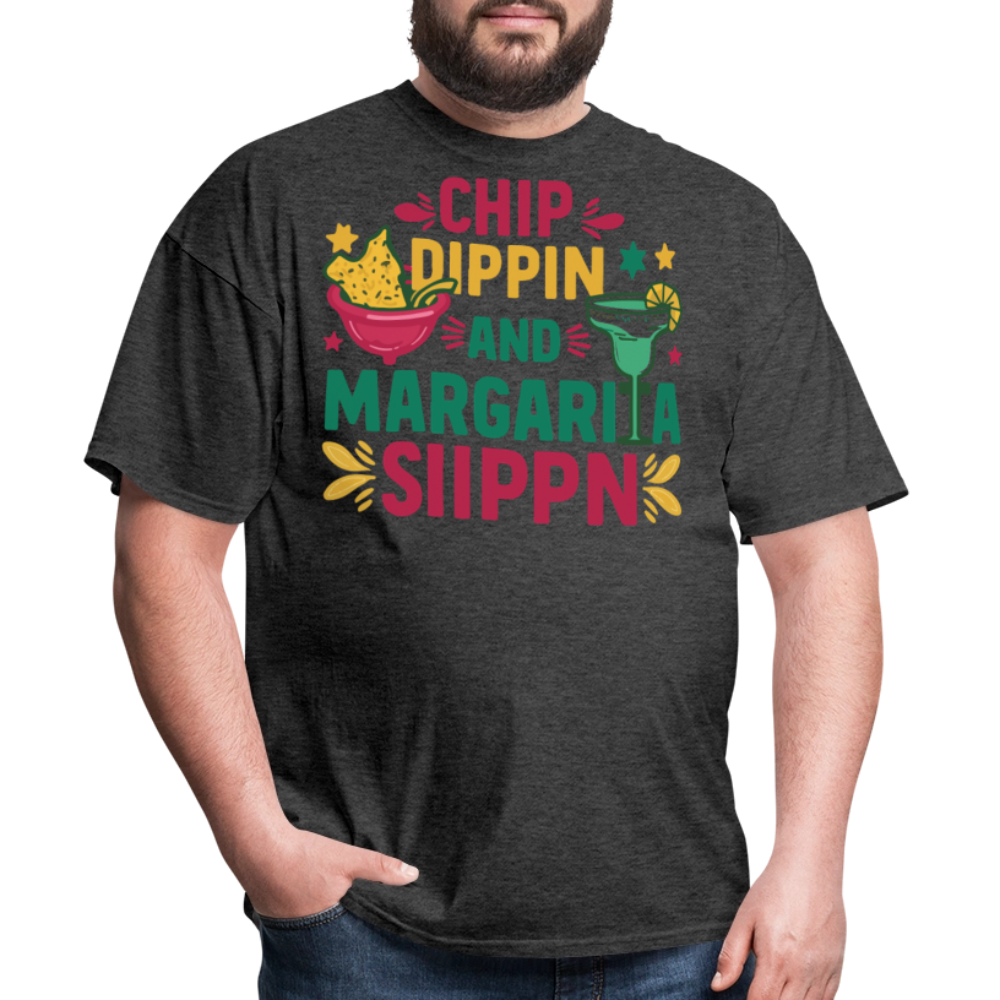 Chips And Dip Party Outfit Fun Margarita Drinking T-shirt - heather black