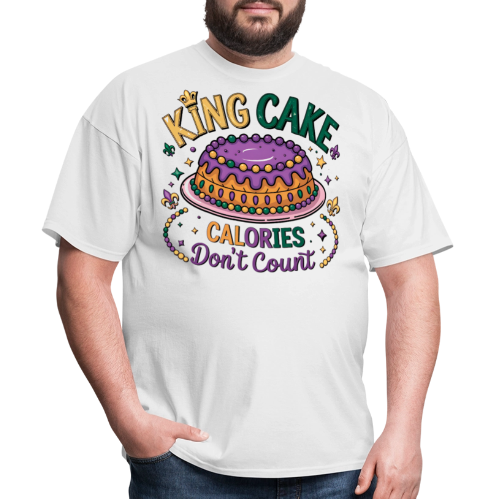 Funny King Cake Calories Don’t Count Tee Funny Mardi Gras T-shirt - white