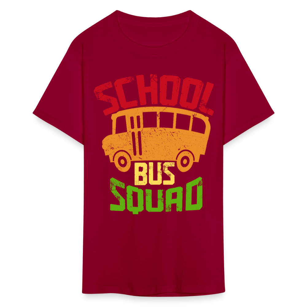 Vintage School Bus Tee for Drivers & Staff School Bus Squad T-shirt - dark red