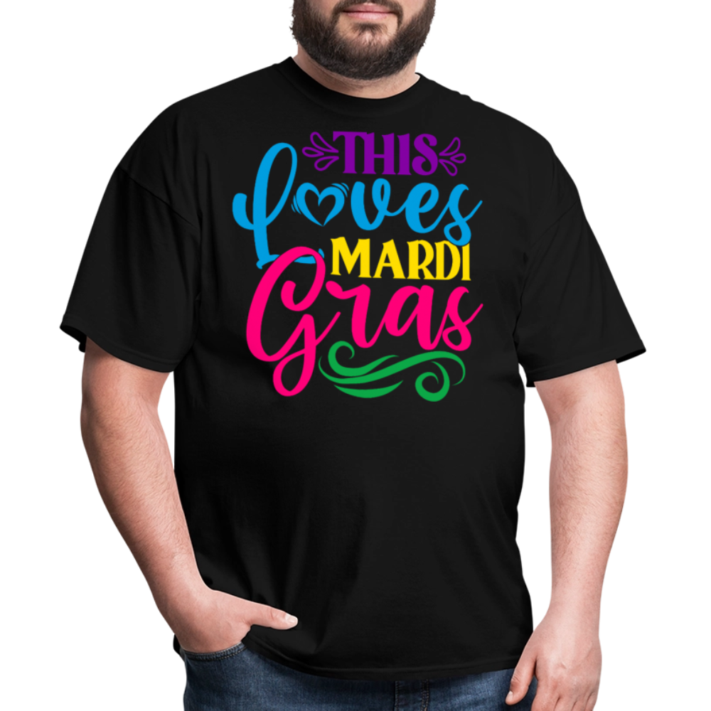 Colorful Loves Mardi Gras Festival Unisex T-shirt - black