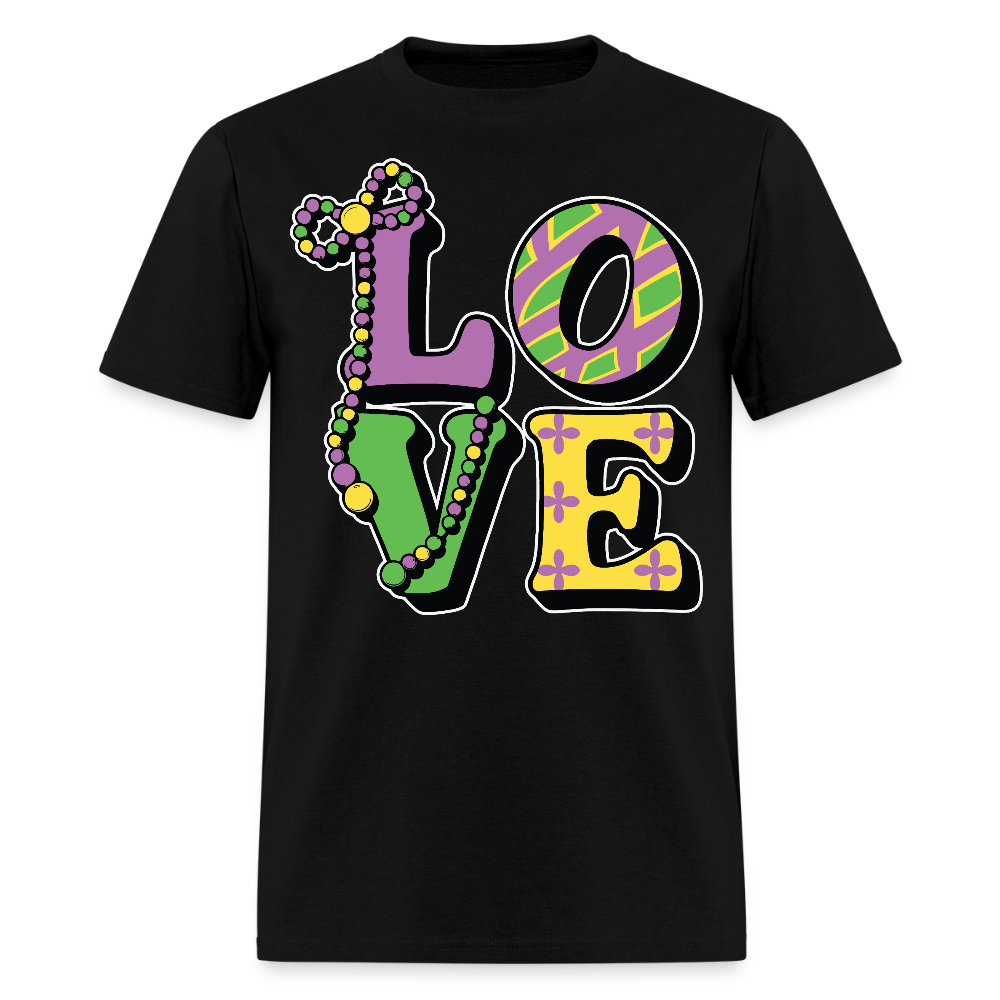 Mardi Gras Love Tee For Men Women New Orleans Festival T-shirt - black