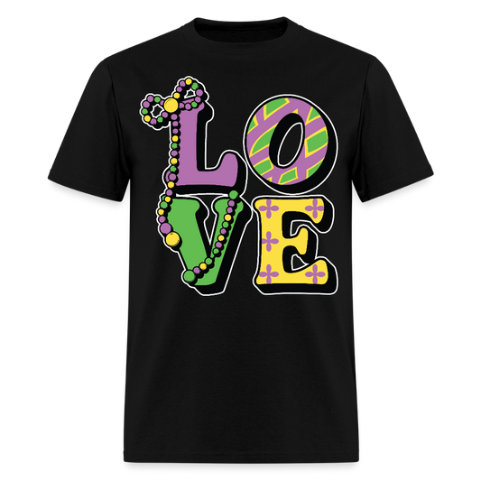 Mardi Gras Love Tee For Men Women New Orleans Festival T-shirt - black