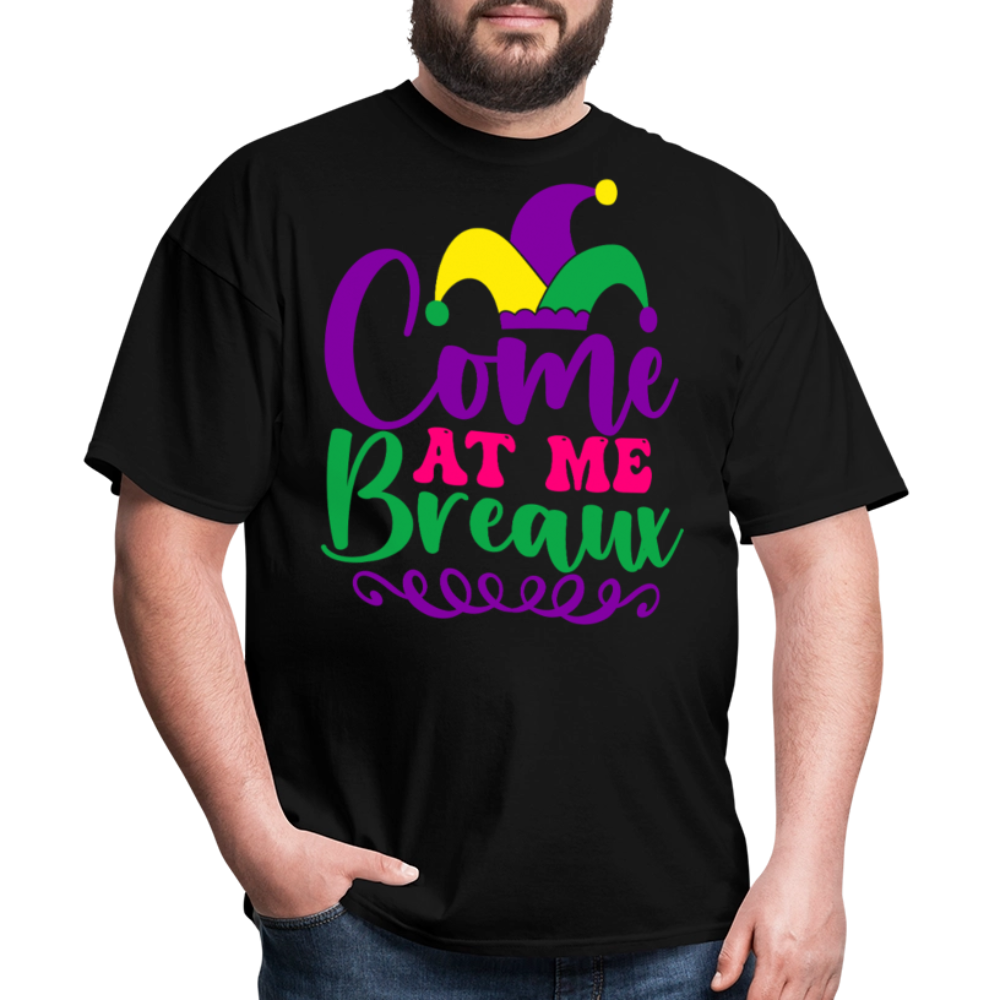 Mardi Gras Jester Hat Tee Come at me Breaux T-shirt - black