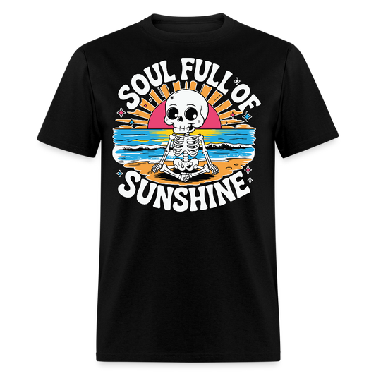 Soul Full Of Sunshine Funny Beach Skeleton T-shirt - black