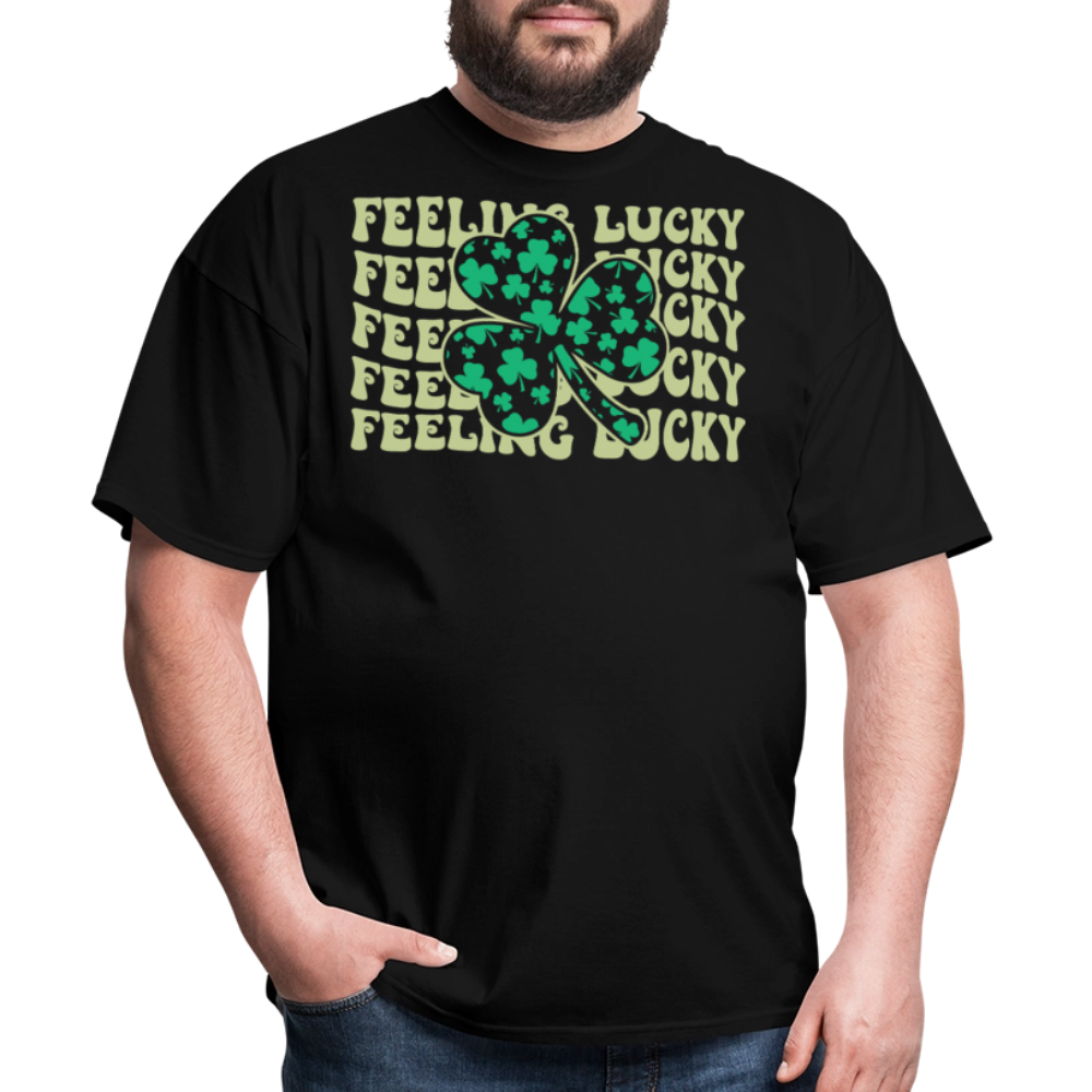 Feeling Lucky Irish Clover T-shirt - black