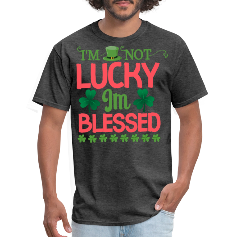 St Patrick’s Day Christian Graphic Tee Religious Lucky Clover T-shirt - heather black