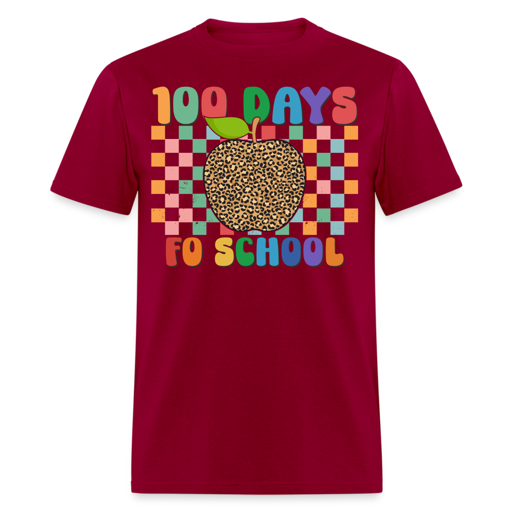 Leopard Print 100 Days of School Shirt Teacher Gifts Unisex T-shirt - dark red