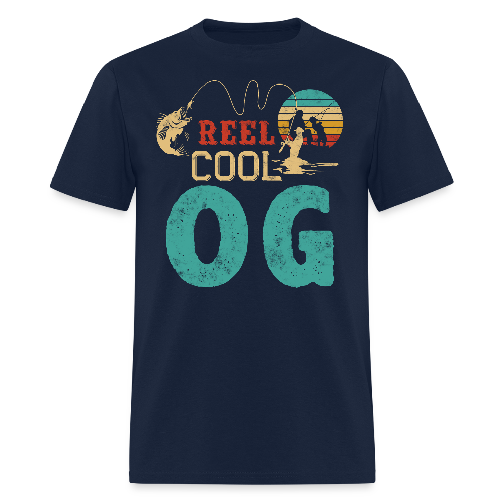 Reel Cool OG Fishing Gifts For Grandpa T-shirt - navy