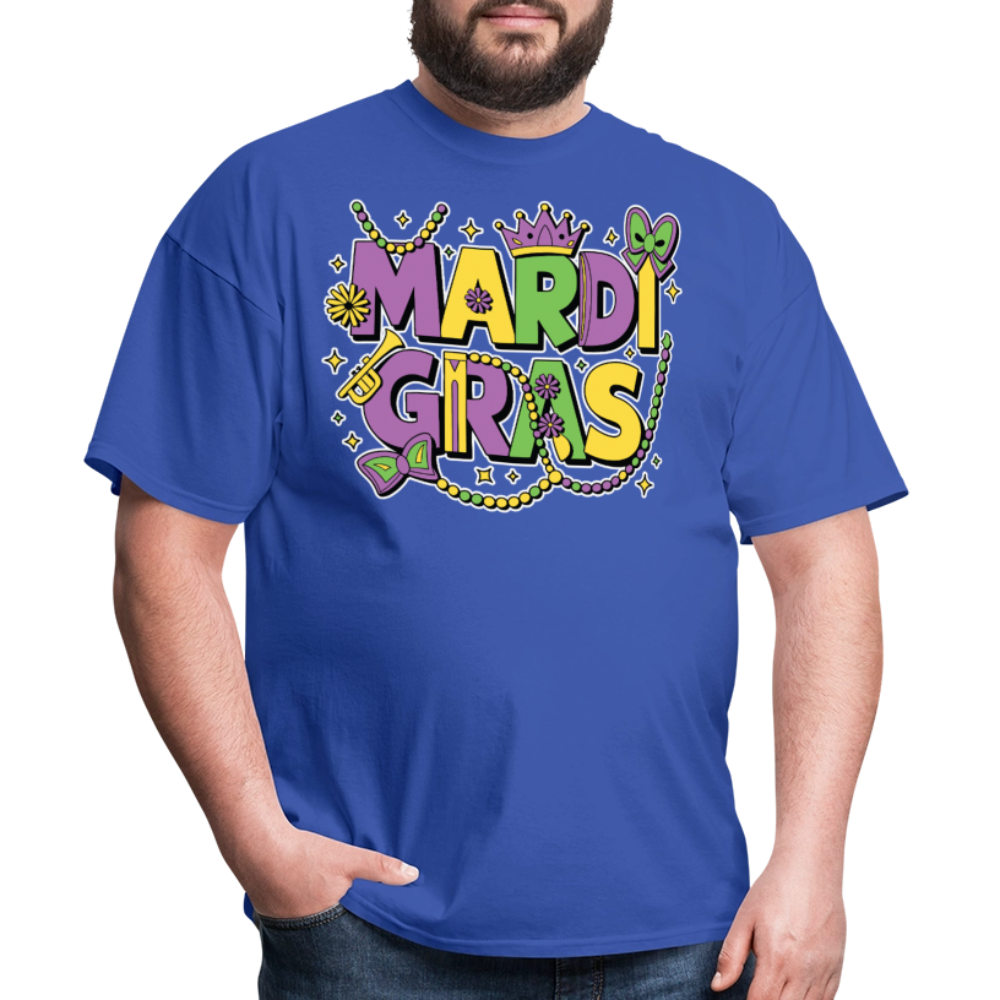 Funny and festive Mardi Gras shirts Mardi Gras Crown T-shirt - royal blue