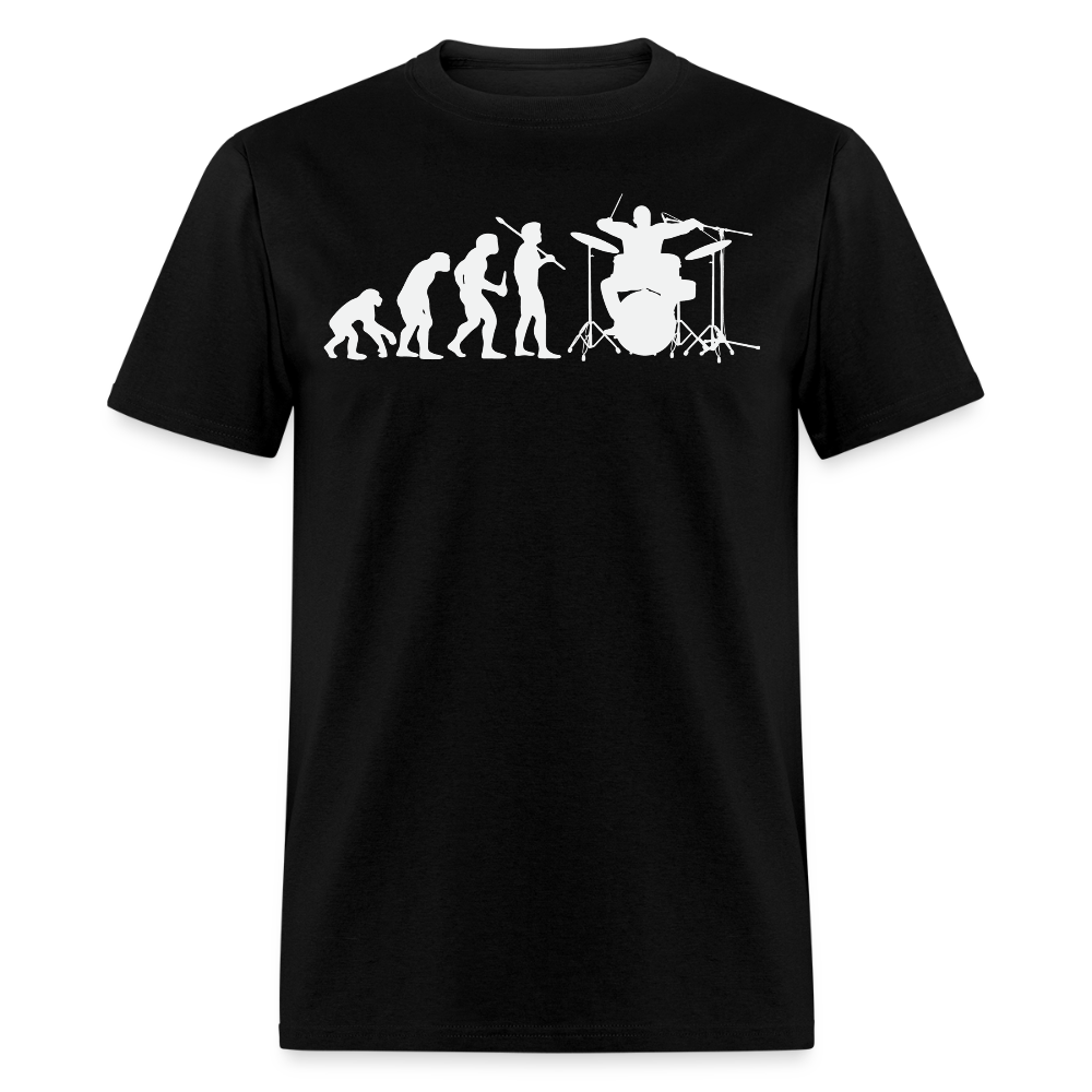 Evolution Of Man Funny Drummer T-shirt - black