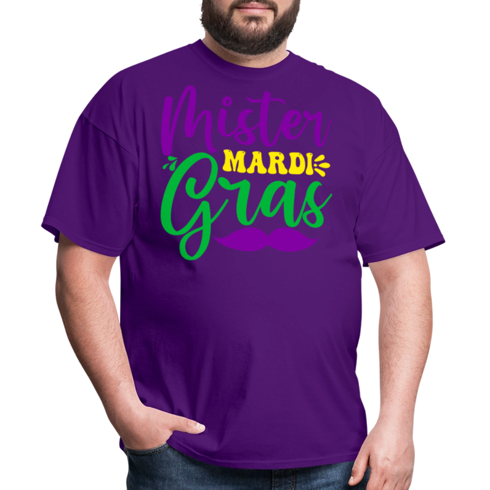 Men's Mardi Gras Graphic Tee Mister Mardi Gras Party T-Shirt - purple